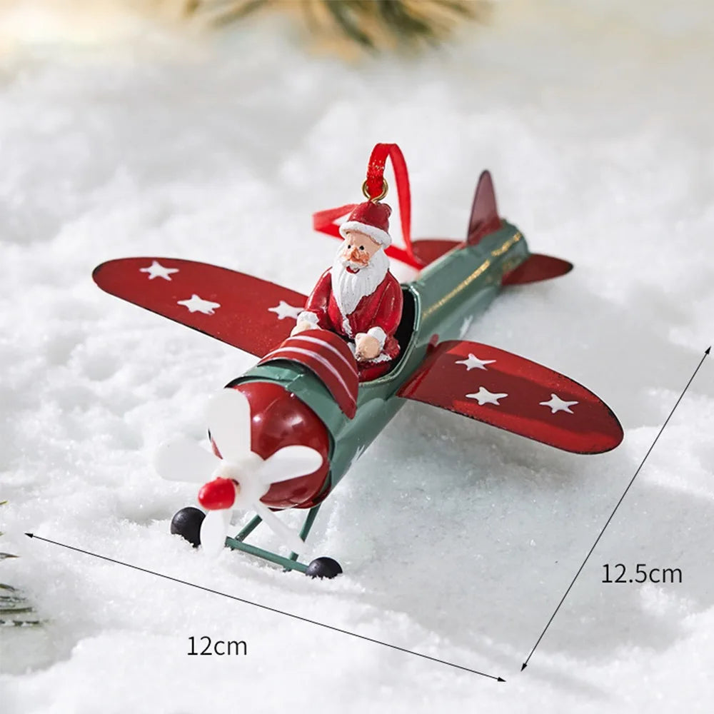 Santa Claus Airplane & Mailbox Christmas Hanging Ornament Christmas Ornament Axl 1