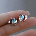 Huitan Planet Stud Earrings – Imitation Opal Women's Jewelry Stud Earrings Axl E5822