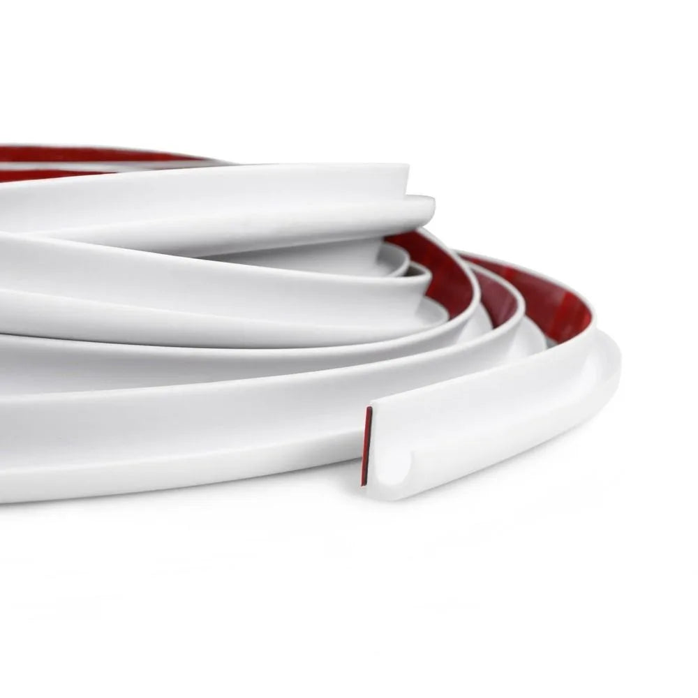 RV Rain Gutter Silicone J-Shape Roof Diverter | 1M 5M 6M Roof Rain Gutter Axl White- 1M