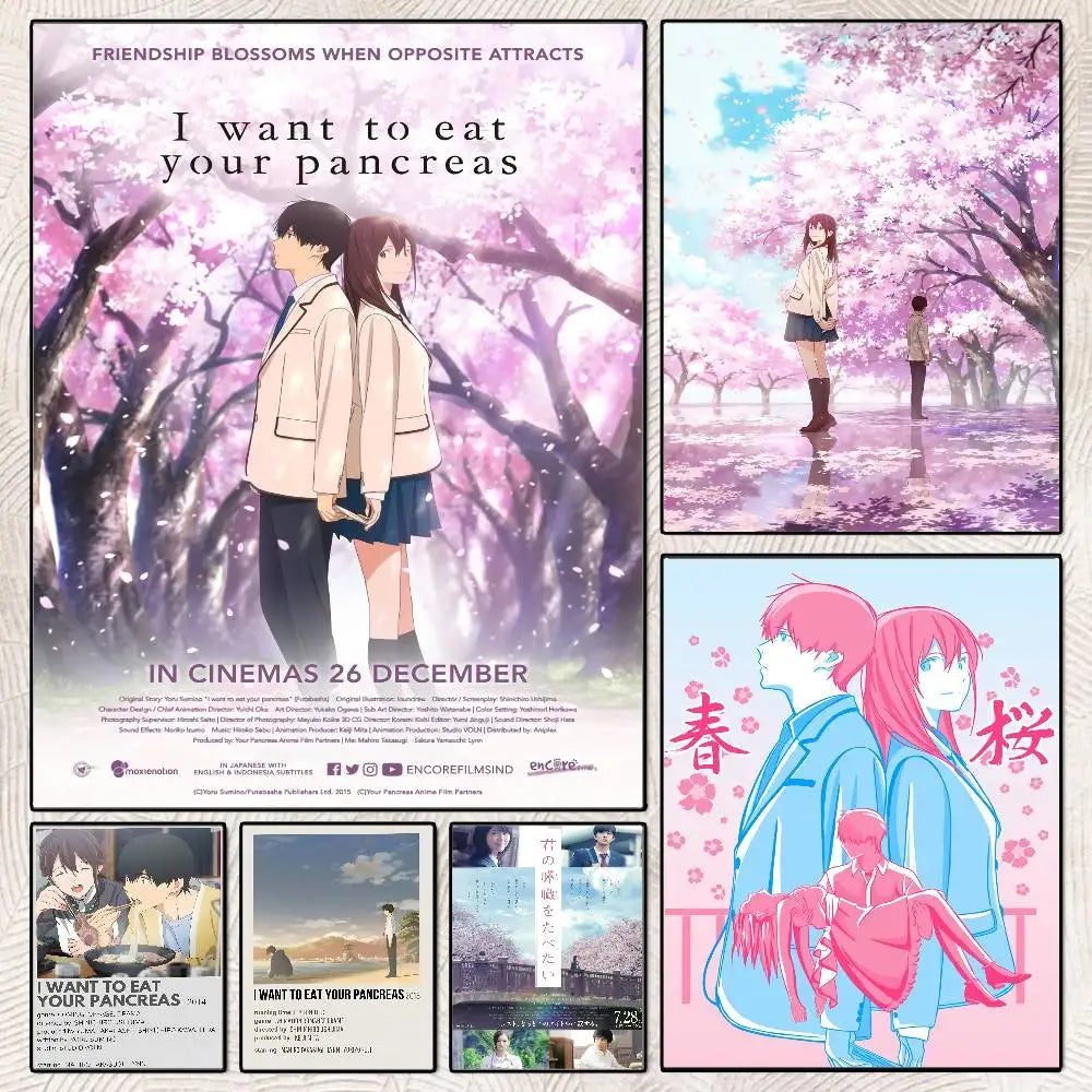 I Want to Eat Your Pancreas HD Wall Poster – Self-Adhesive Anime Wall Poster Axl