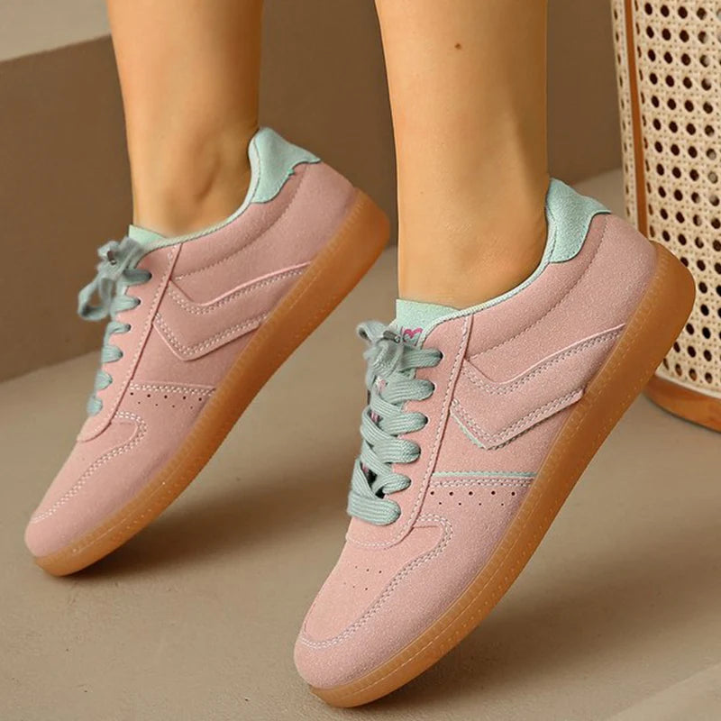 Women's Lace-Up Suede Sneakers – Casual Flat Shoes Sizes 35–44 Women's Casual Sneakers Axl