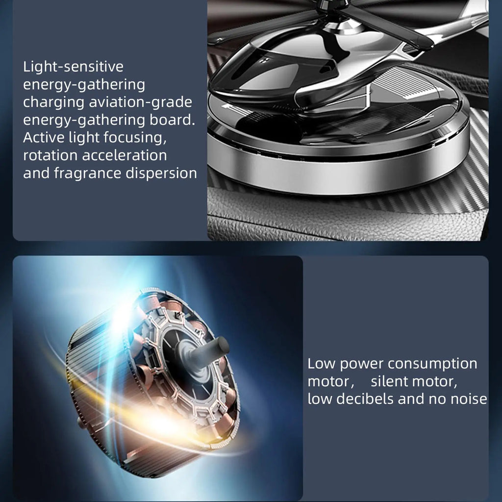 Solar Helicopter Car Air Freshener – Rotating Dashboard Diffuser Car Air Freshener Axl