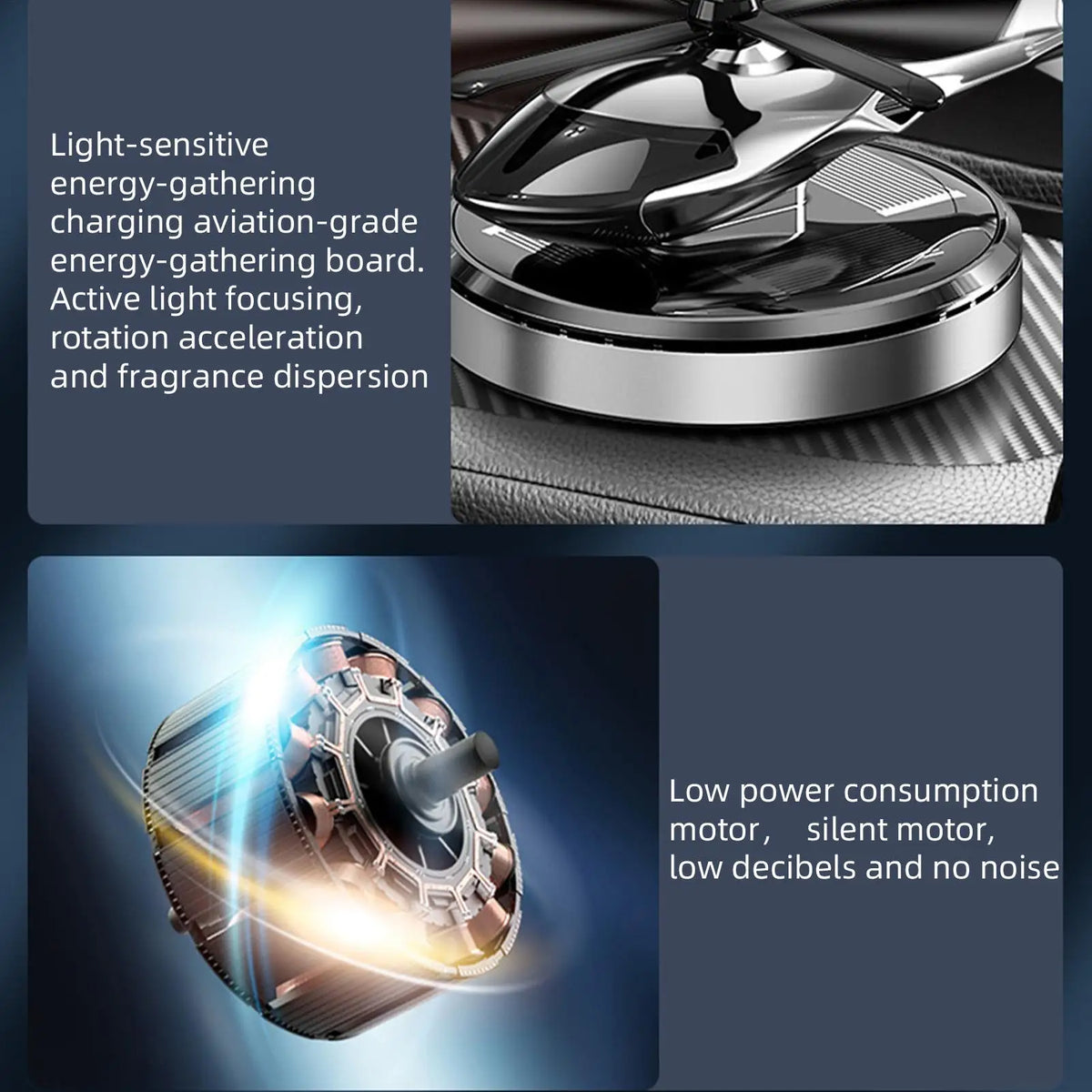 Solar Helicopter Car Air Freshener – Rotating Dashboard Diffuser Car Air Freshener Axl