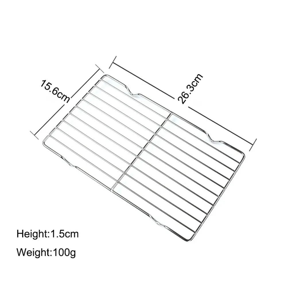 Stainless Steel BBQ Grill Rack – Non-Stick Cooling & Baking Tray Cooling & Grill Rack Axl 26.3x15.6cm