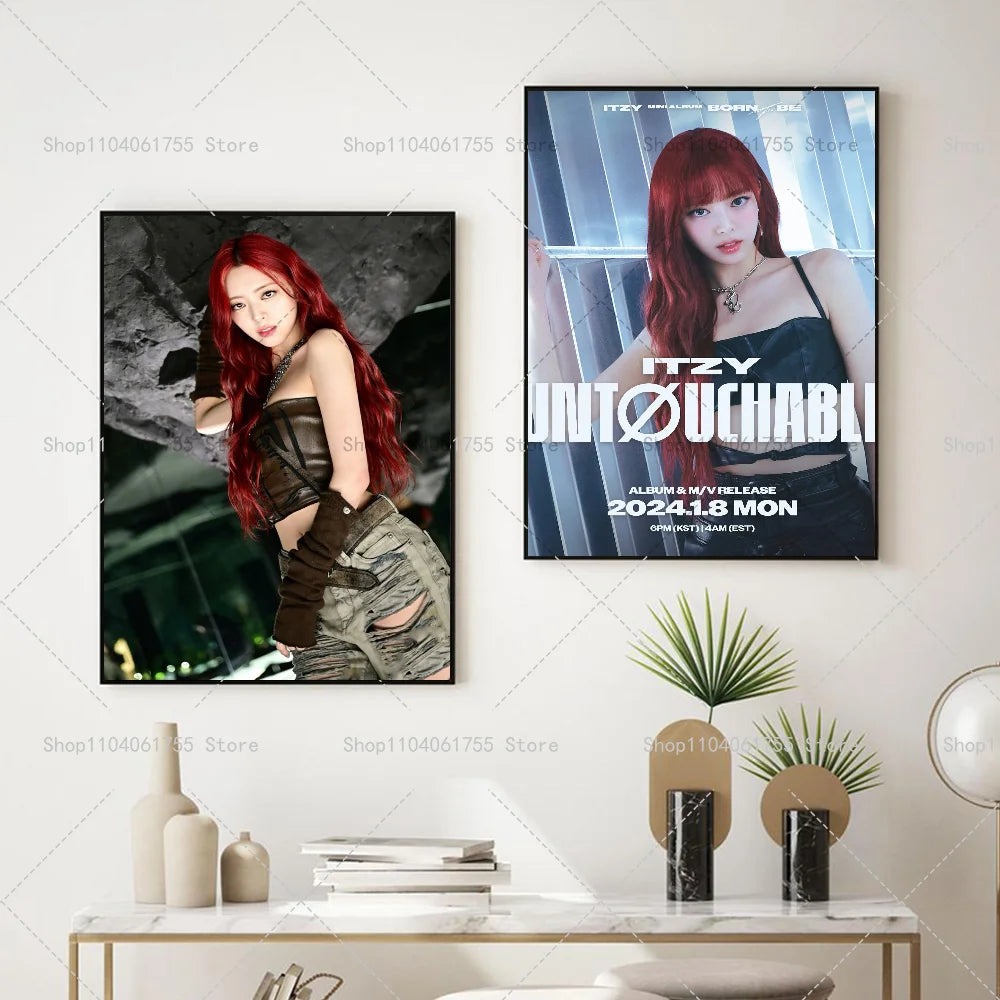 Kpop YUNA Self-Adhesive Waterproof Poster | Wall Art Sticker Wall Art Poster Axl
