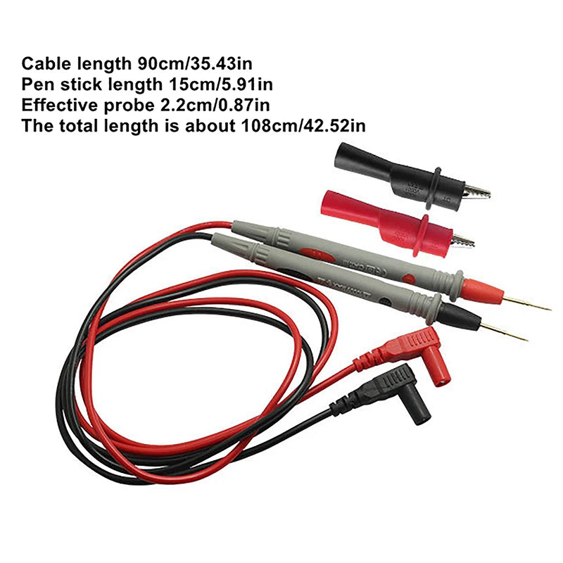 Gold-Plated Needle Tip Multimeter Test Probe Leads – 2 Pcs Multimeter Test Probes Axl