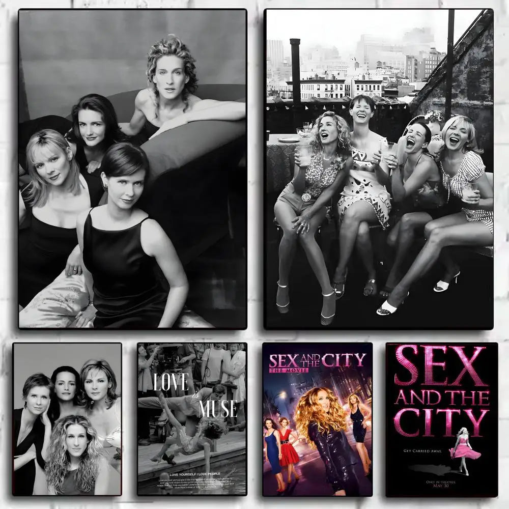 Sex and the City Self-Adhesive Wall Poster | Modern Art Decor Wall Art Poster Axl