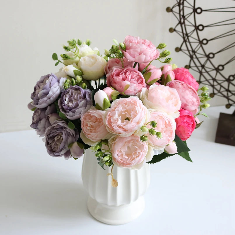 Silk Peony Bouquet – Artificial Flowers for Wedding & Home Decor Artificial Flower Bouquet Axl