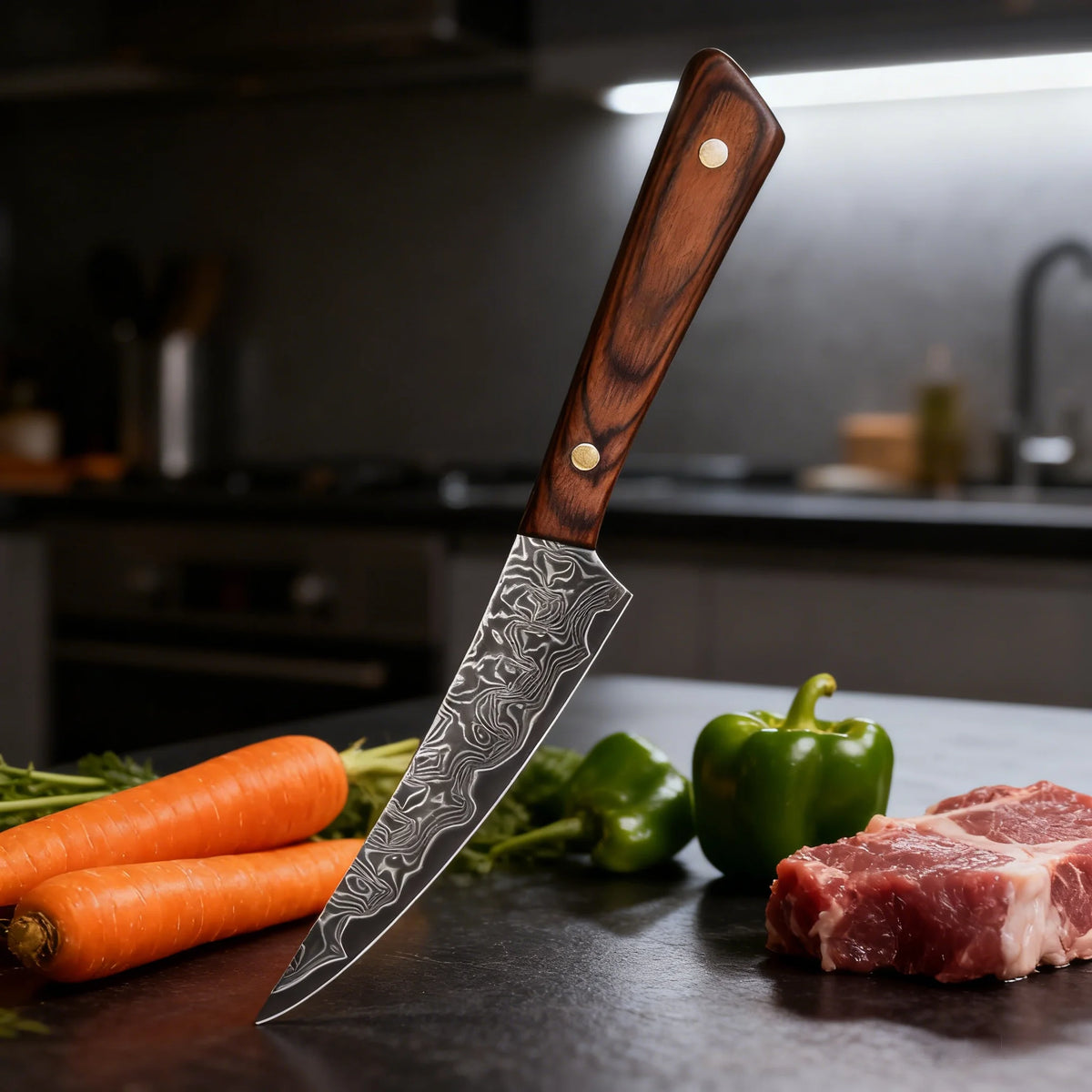 67-Layer Damascus Steel Chef Knife Set – 1, 2 or 3 Piece Damascus Chef Knife Axl Boning Knife