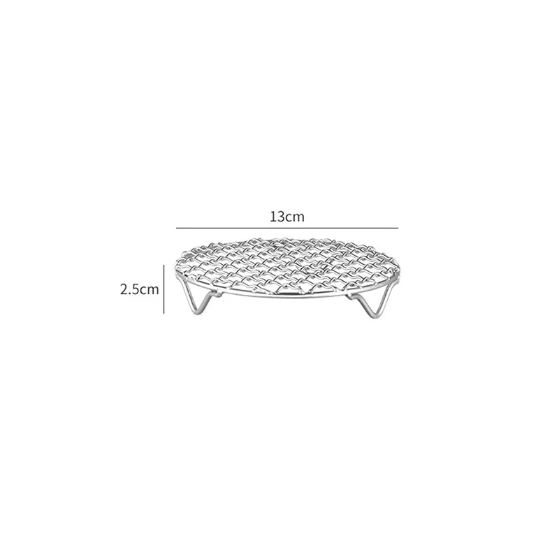 Stackable Round Air Fryer Rack | Stainless Steel Grilling Grid Air Fryer Rack Axl 13cm