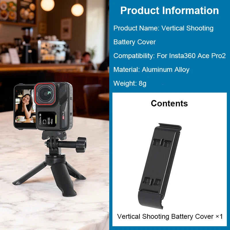 Insta360 Ace Pro 2 Aluminum Vertical Shooting Battery Cover Camera Accessory Axl Battery Cover