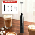 2-in-1 Rechargeable Handheld Milk Frother Wand & Drink Mixer Milk Frother Wand Axl Black 2 Whisk