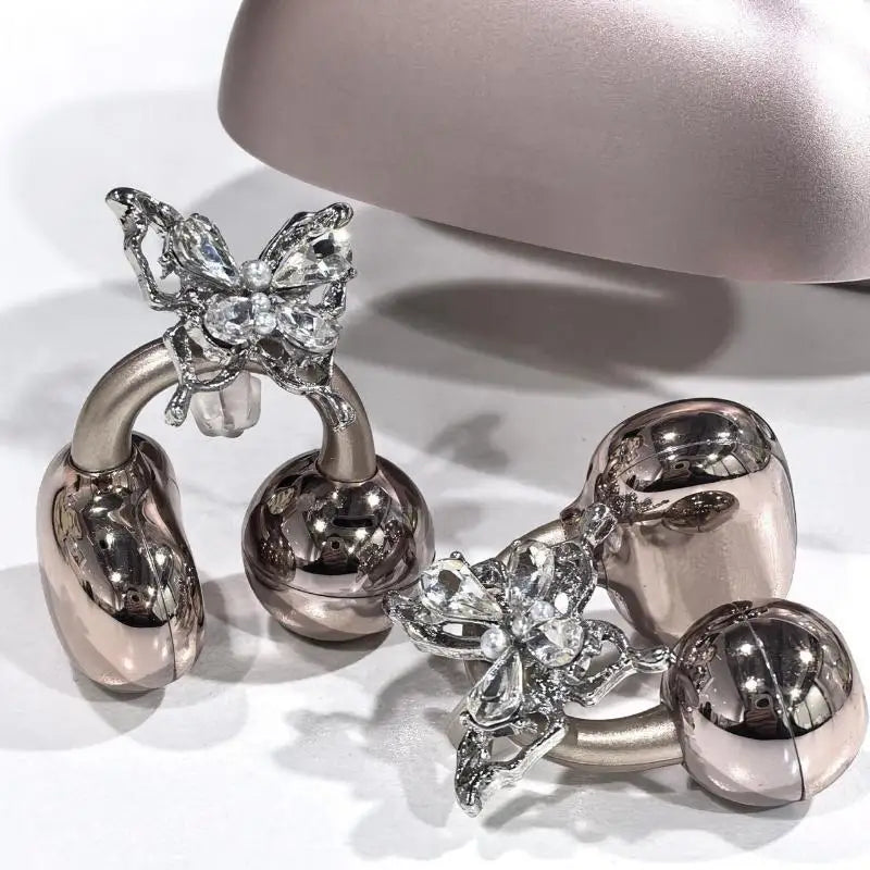 2-Pack Rhinestone Bow Earphone Clips – Sparkling DIY Earbud Decor Earphone Clip Charm Axl Default Title