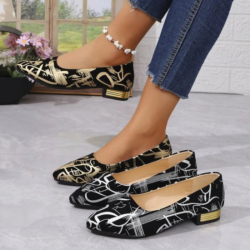 Women's Tweed Slip-On Flat Loafers – Pointed Toe Elegant Flats Flat Loafers Axl