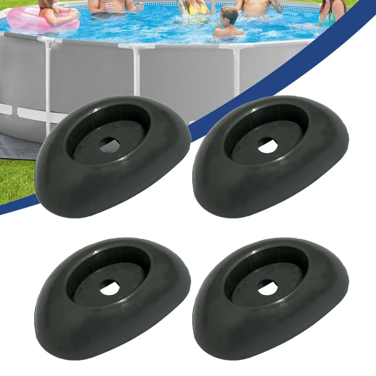 PVC Anti-Slip Pool Support Leg Caps – Universal End Caps 4pk Pool Frame Accessories Axl
