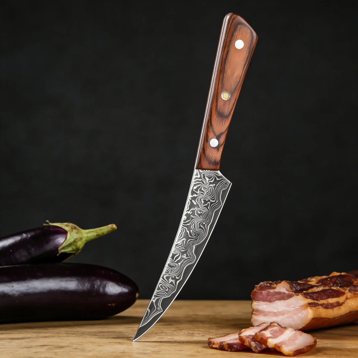 Hand Forged Titanium Damascus Blank Blade Fruit Knife – No Handle Blank Blade Knife Axl Boning Knife