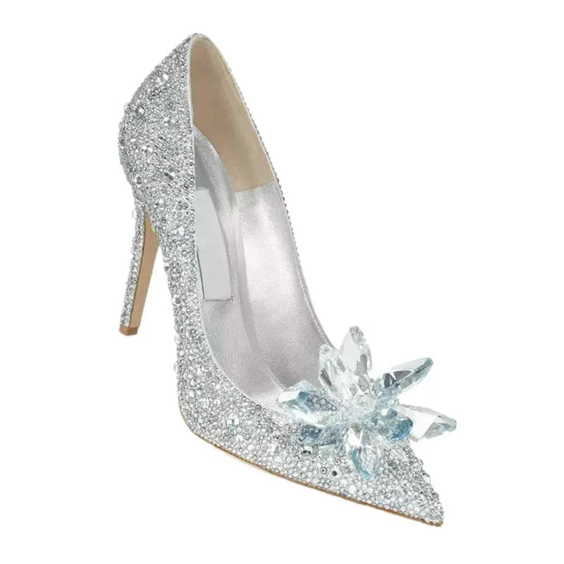 Women's Crystal Rhinestone Pointed Toe Wedding Pumps | Heels Wedding Pumps Axl