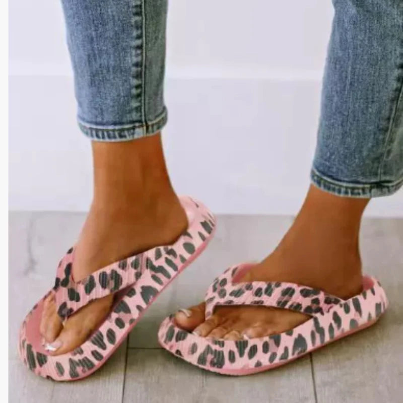 Women's Plaid Platform Flip Flops – Non-Slip Beach Slides Platform Flip Flops Axl