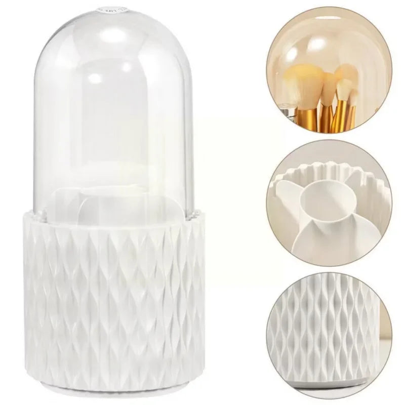 360° Rotating Makeup Brush Holder – Large Capacity Organizer Makeup Brush Holder Axl WHITE As whown 5