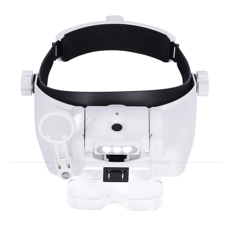 Headband Magnifier LED Rechargeable Loupe – Interchangeable Lens Headband Magnifier Loupe Axl