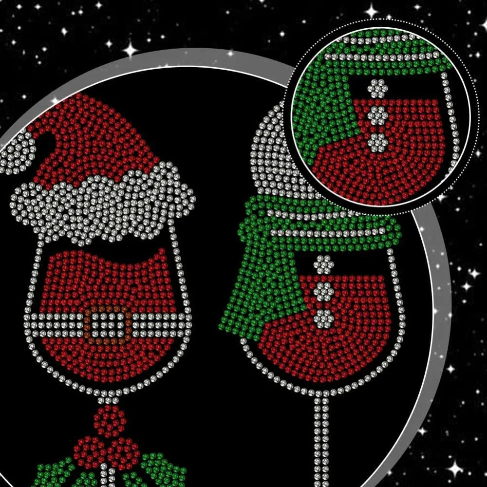 Christmas Glass Rhinestone Iron-On Appliqué | 11.7×8.3 In Iron-On Appliqué Patch Axl