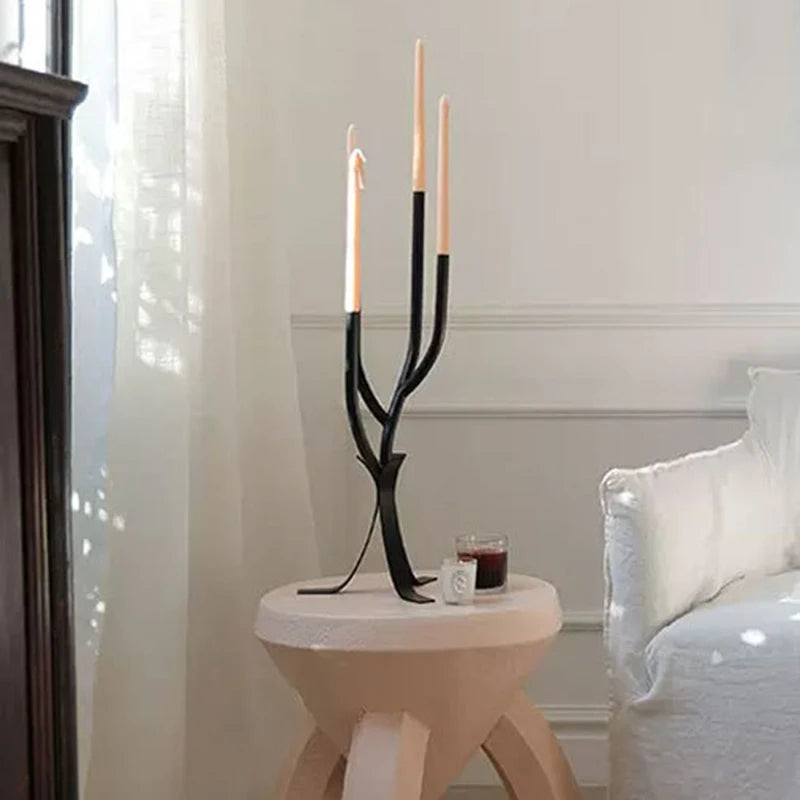 Vintage Iron Candlestick Holder – Nordic Minimalist Wedding Decor Candle Holder Axl