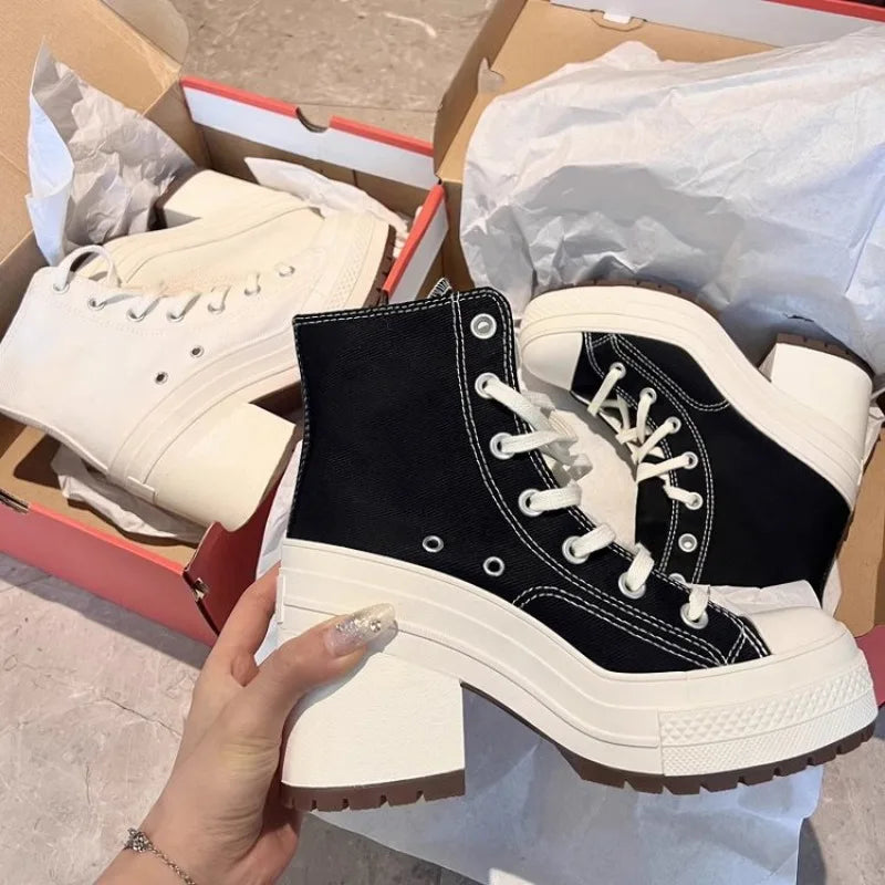 Women's High Top Platform Canvas Sneakers | Sizes 36–42 Platform Canvas Sneakers Axl