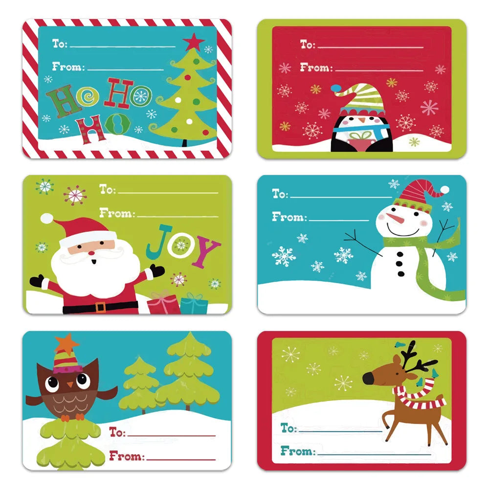 250-Sheet Christmas Roll Stickers – Festive Seals & Labels Decorative Sticker Roll Axl