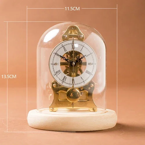 Nordic Antique Mechanical Desk Clock – Gold Metal Gear 8-Inch Mechanical Desk Clock Axl Style 2