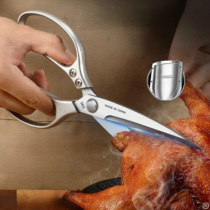 Stainless Steel Kitchen Scissors – BBQ, Bone & Food Cutting Kitchen Scissors Axl