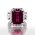 Huitan Red CZ Cocktail Ring | Women's Brass Fashion Ring Cocktail Ring Axl T0208 6