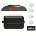 Car LED Parking Sensor Kit 4 Sensors Reverse Backup Radar 12V Parking Sensor Kit Axl white 4.3 Inches