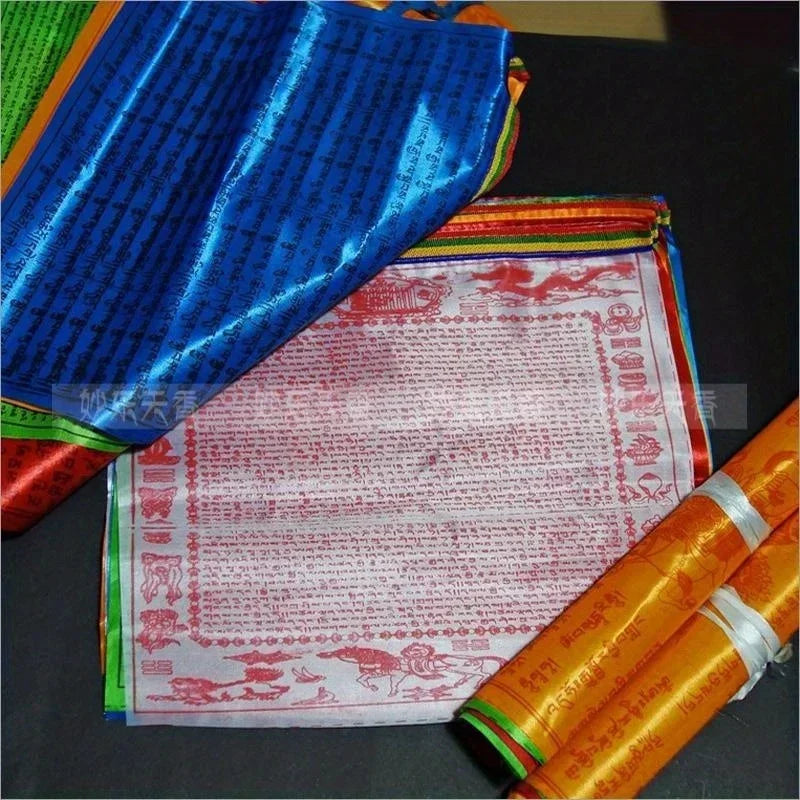 Tibetan Buddhist Prayer Flags – Lung Ta Silk Banner Decoration Prayer Flag Banner Axl