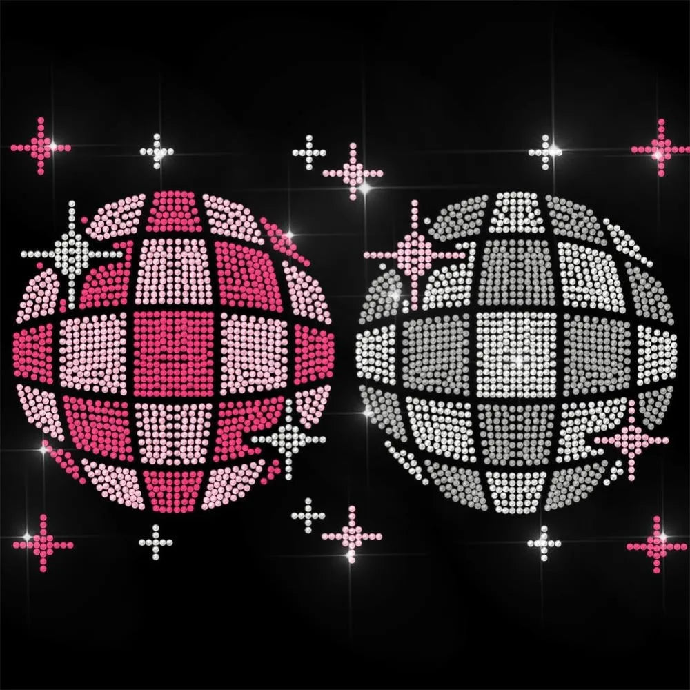 Glass Rhinestone Iron-On Appliqué Disco Ball Sheet 29.7x21cm Iron-On Appliqué Axl AECH04-17683