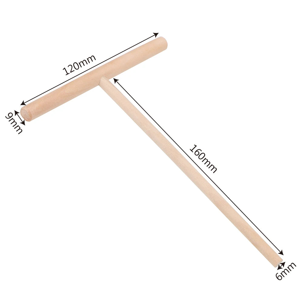Wooden Pancake Batter Spreader – T-Shape Crepe Maker Tool Batter Spreader Tool Axl
