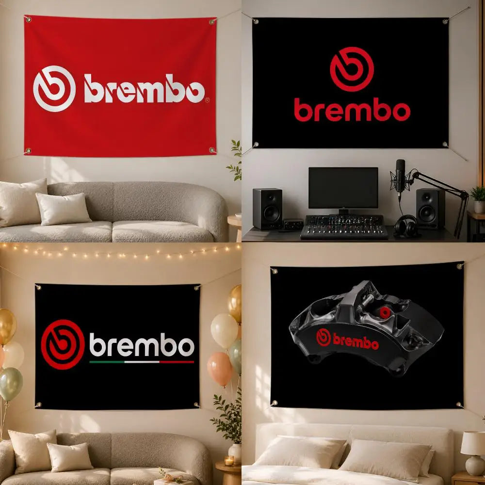 Brembo Automotive Wall Flag Banner – Indoor & Outdoor Decor Wall Flag Banner Axl