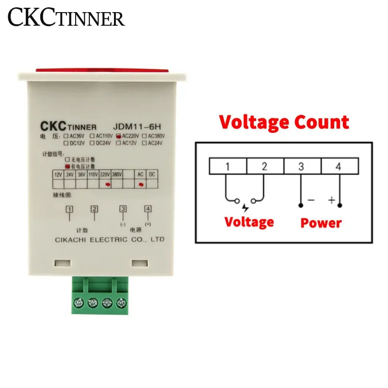 JDM11-6H 6-Digit Digital Industrial Counter DC/AC Voltages Industrial Digital Counter Axl