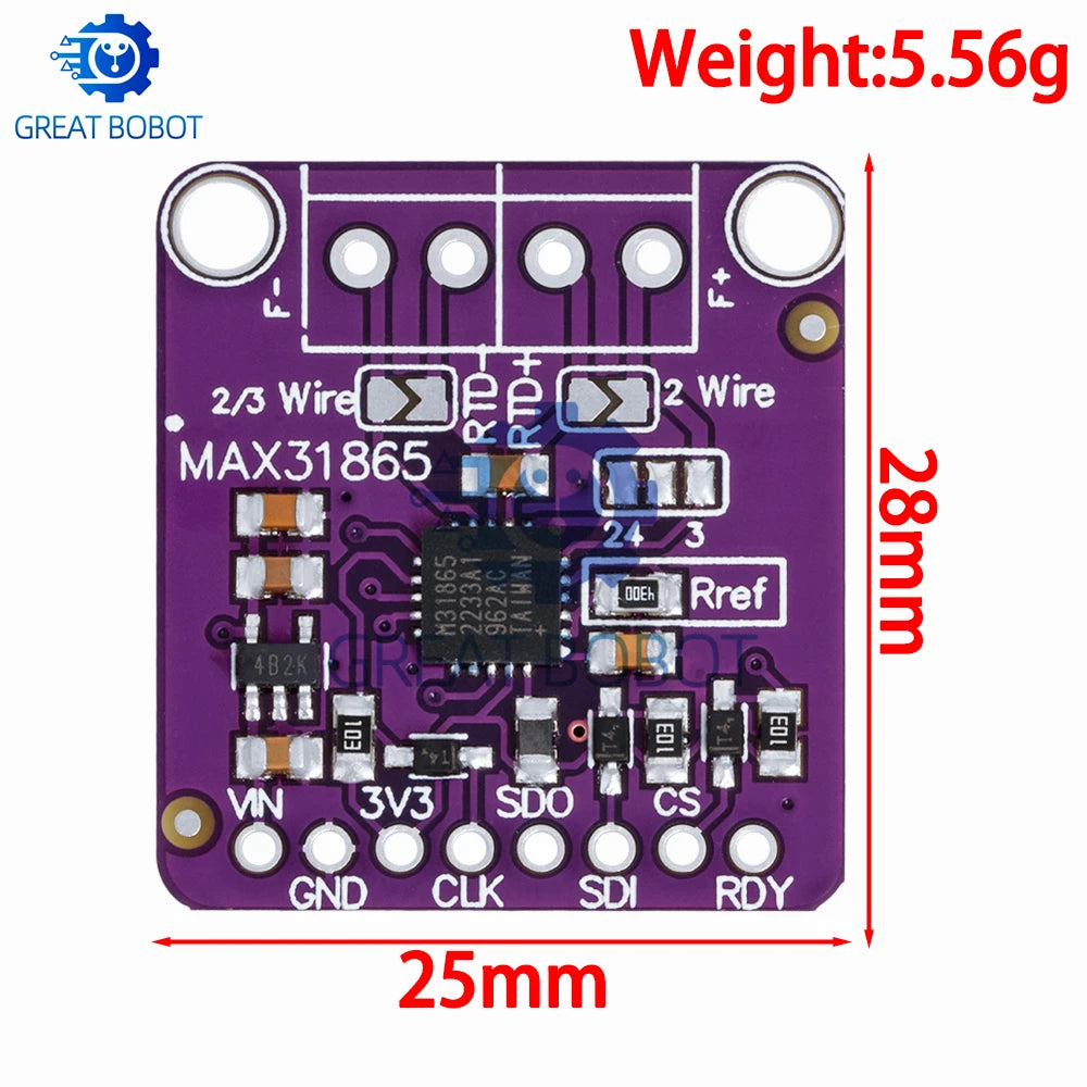 MAX31865 PT100/PT1000 RTD to Digital Converter – Arduino RTD Converter Module Axl
