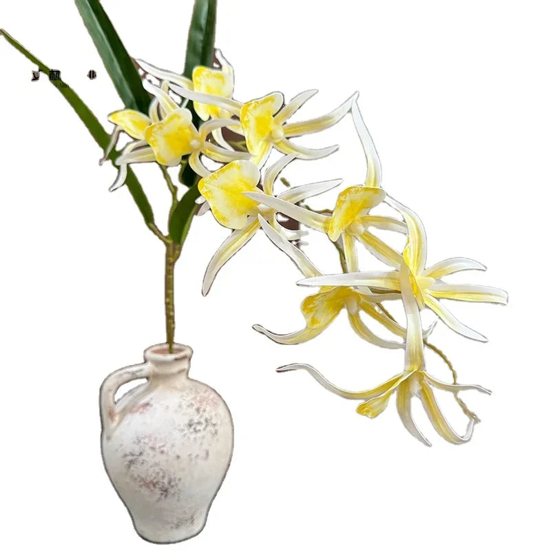 Spider Orchid Artificial Flowers – 3D Printed 9-Head Stem Artificial Flower Stem Axl WHITE