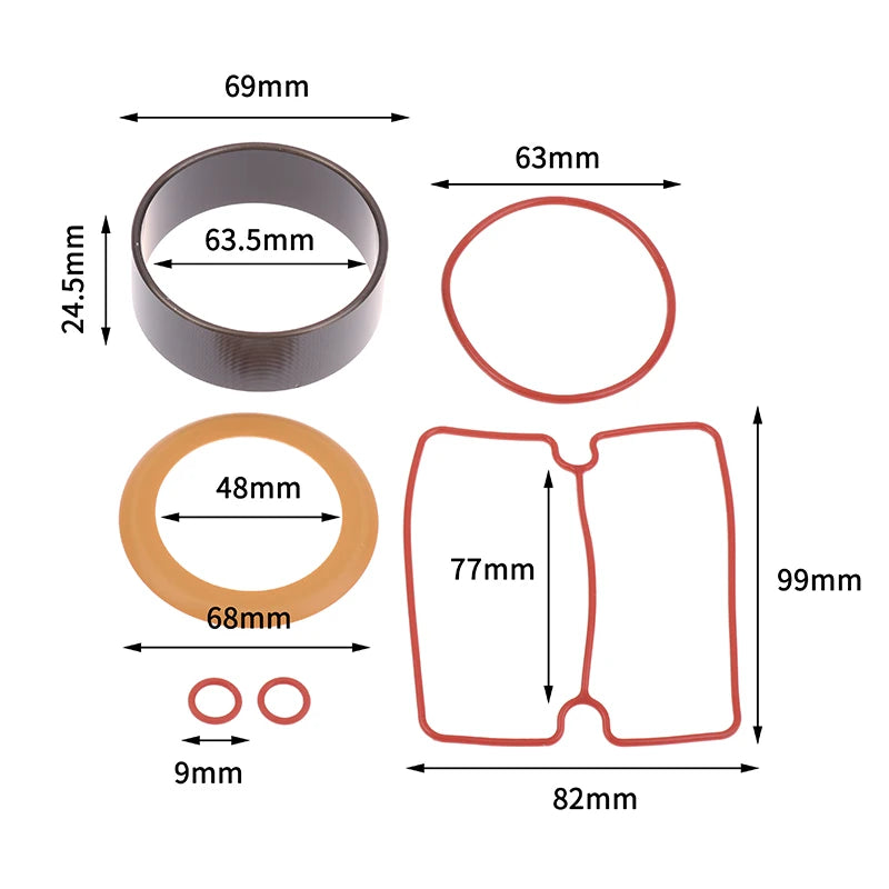 Air Compressor Cylinder Piston Ring Kit – Oil-Free 550W–1500W Compressor Repair Kit Axl 550W