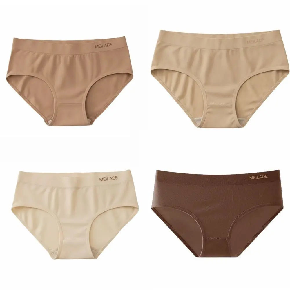 4-Pack Women's Seamless Mid-Waist Briefs | Lace Underwear Set Women's Briefs Set Axl