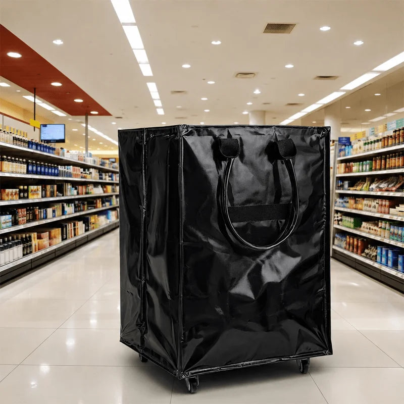 Foldable Large Capacity Wheeled Storage Bag with Lid Wheeled Storage Bag Axl Black-1pc