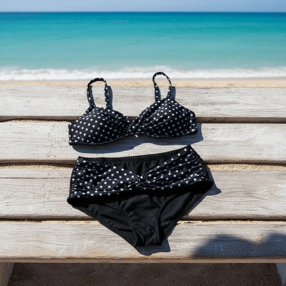 Polka Dot Halter Bikini Set – Deep V Low Waist Women S–5XL Halter Bikini Set Axl