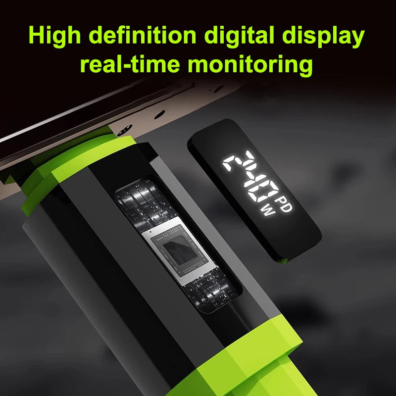 240W USB-C Fast Charging Cable with Power Display | 1M & 2M USB-C Charging Cable Axl