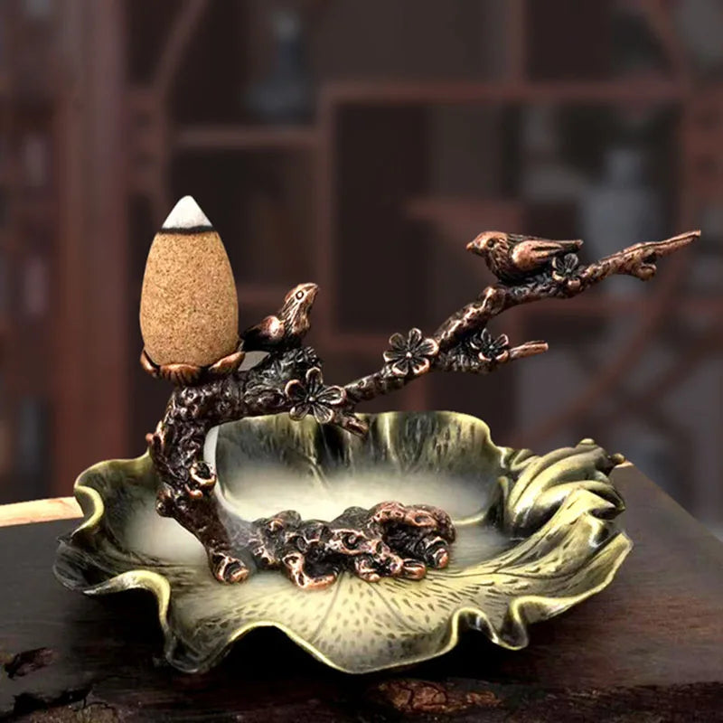 Lotus Backflow Incense Burner – Plum Branch Cone Holder Incense Burner Axl