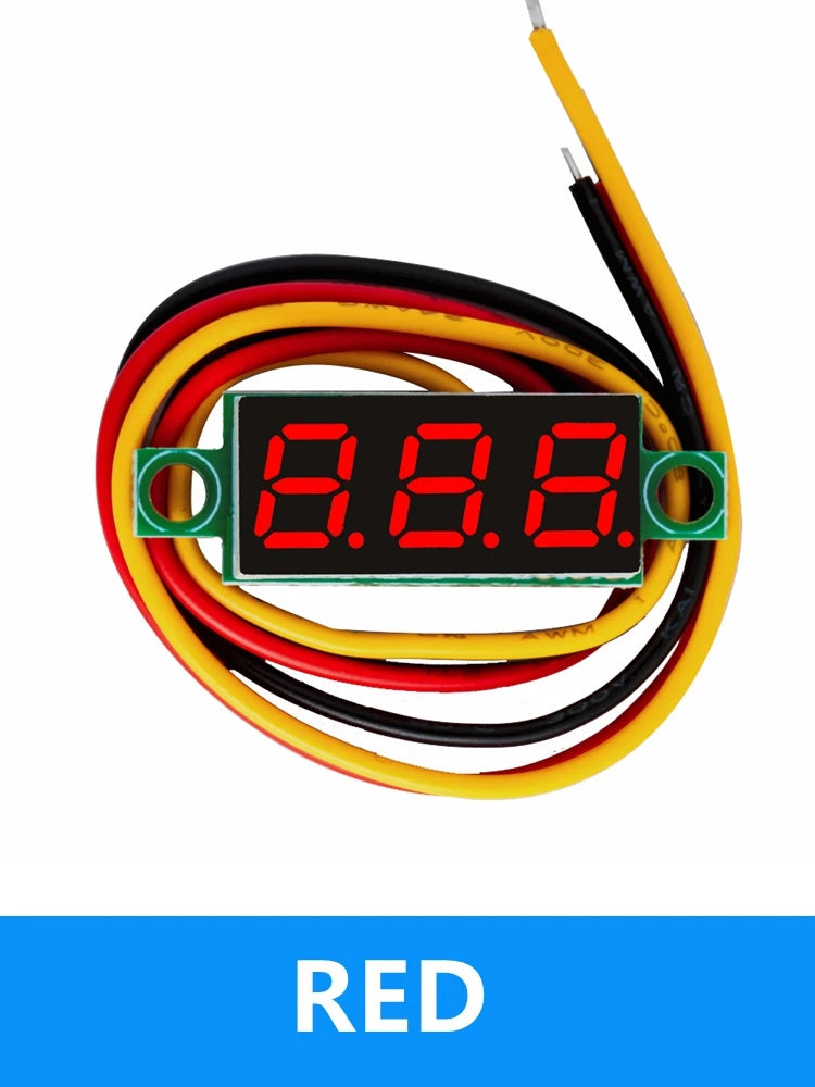 Mini DC Digital Voltmeter – 0.28" LED Panel Meter 4.5V–100V Digital Panel Meter Axl red