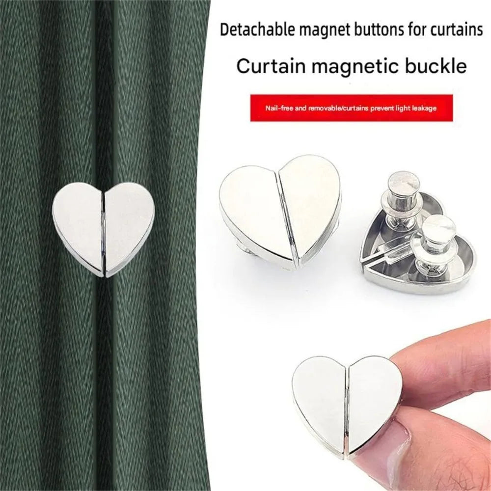 Heart Shaped Magnetic Curtain Clips – No-Drill Drapery Tie Back Curtain Tie Backs Axl