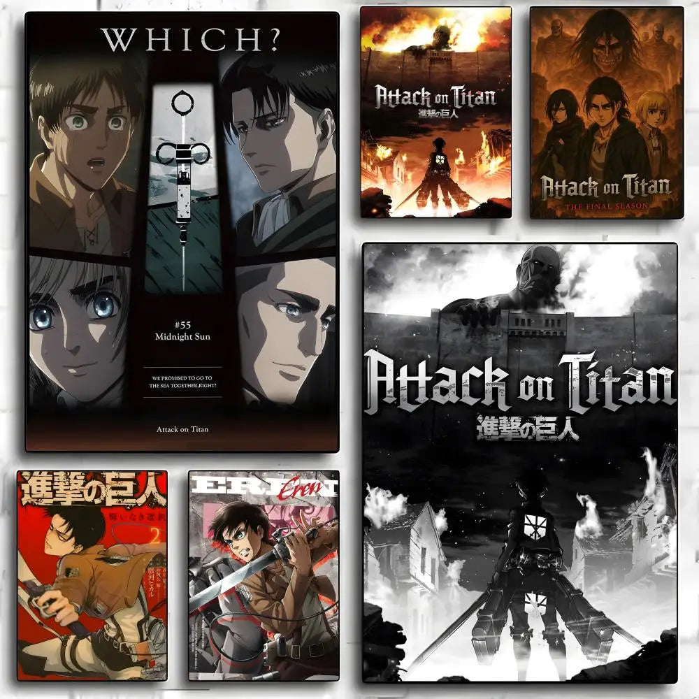Attack on Titan Anime Poster – Self-Adhesive Waterproof Wall Sticker Anime Wall Poster Axl
