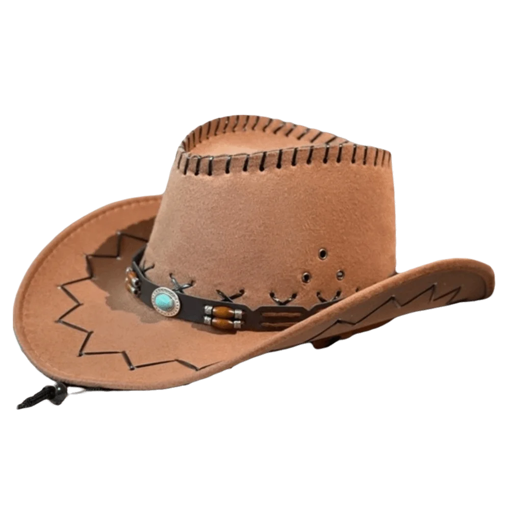 Vintage Wide Brim Western Cowboy Fedora Hat | Sun Protection Western Fedora Hat Axl Camel