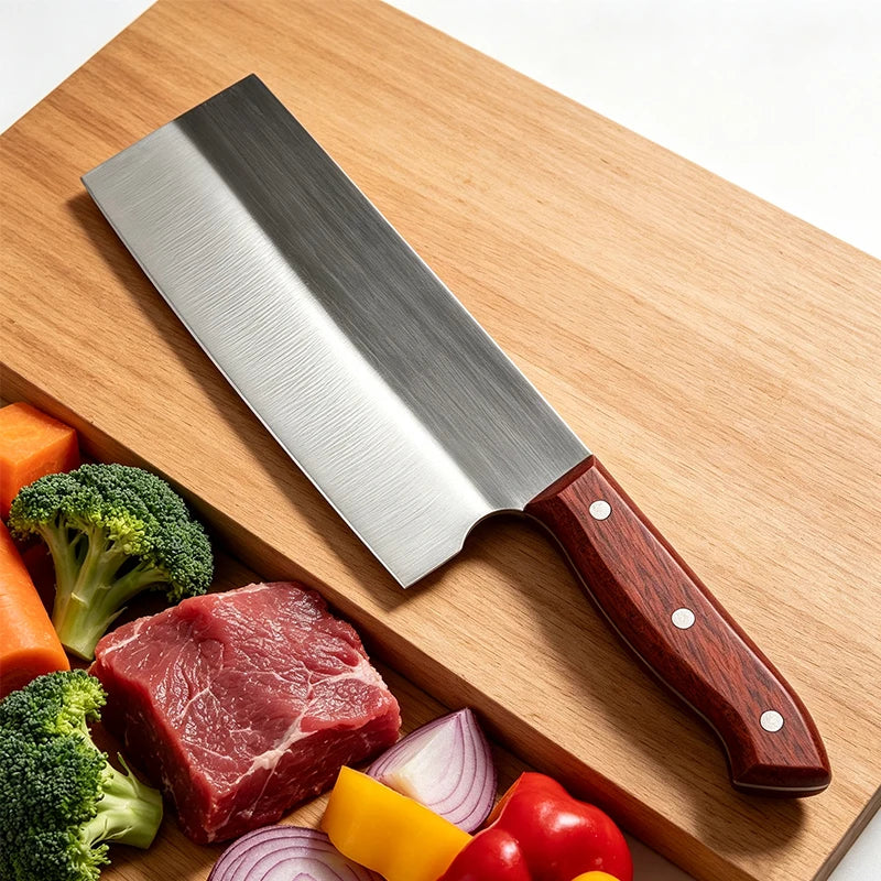 JYi Full Tang Chinese Chef Knife – Sharp Stainless Steel Blade Chef Kitchen Knife Axl